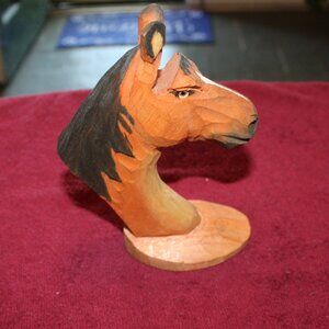 Wooden Carved Horse Head Glasses Holder